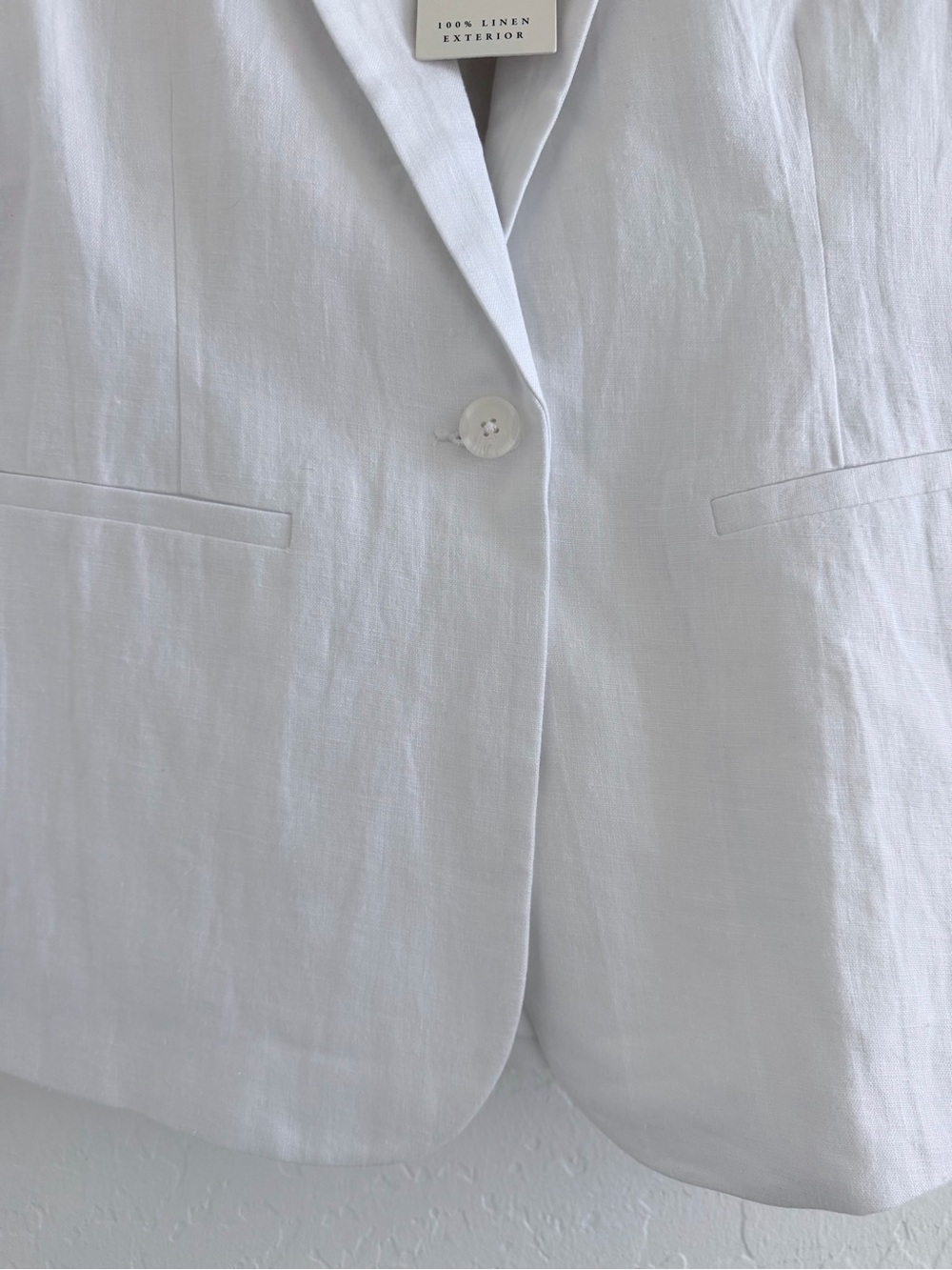 Abercrombie & Fitch White Linen Single-Button Tailored Blazer size XXS - Picture 4 of 9